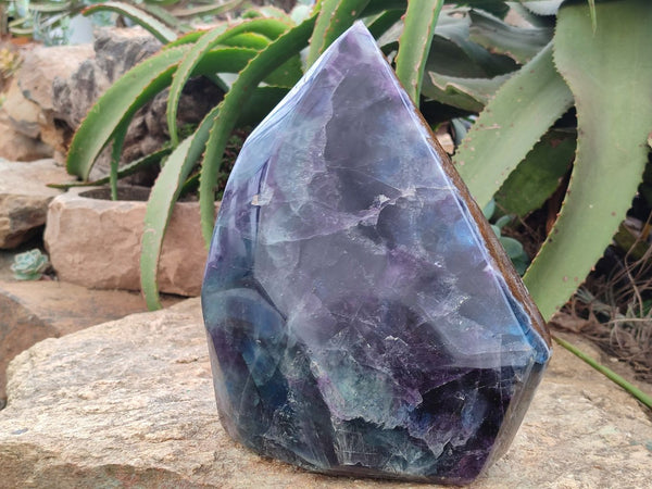 Polished Watermelon Fluorite Prism x 1 From Namibia