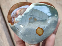 Polished Polychrome Jasper Hearts x 6 From Madagascar