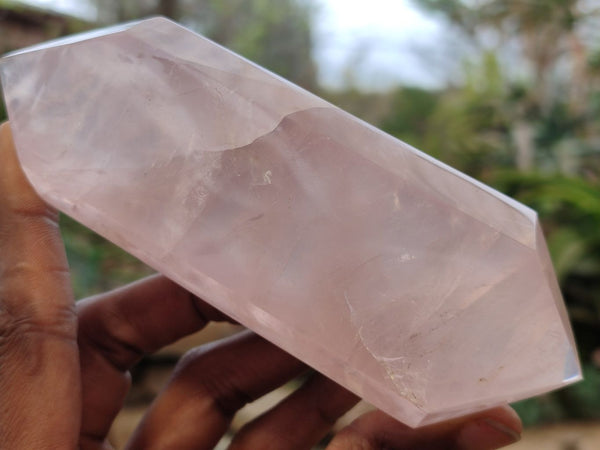 Polished Rose Quartz Crystals x 4 From Ambatondrazaka, Madagascar