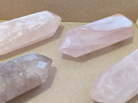 Polished Rose Quartz Crystals x 4 From Ambatondrazaka, Madagascar