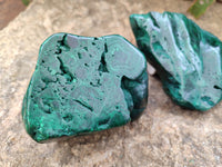 Polished Malachite Free Forms x 3 From Congo