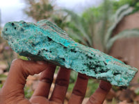 Natural Chrysocolla With Malachite Dolomite Specimens x 3 From Congo