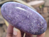 Polished Lepidolite Galet / Palm Stones x 12 From Zimbabwe