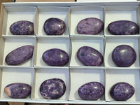 Polished Lepidolite Galet / Palm Stones x 12 From Zimbabwe