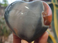 Polished Polychrome Jasper Hearts x 6 From Madagascar