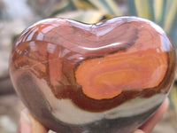 Polished Polychrome Jasper Hearts x 6 From Madagascar