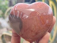 Polished Polychrome Jasper Hearts x 6 From Madagascar