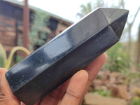 Polished Black Basalt Points x 6 From Madagascar