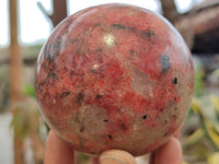 Polished Rhodonite Spheres x 2 From Zimbabwe