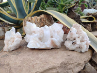 Natural Quartz Clusters x 3 From Madagascar