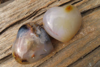 Polished Banded Agate Hearts x 7 From Madagascar