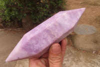 Polished Lepidolite Points x 3 From Zimbabwe