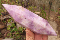 Polished Lepidolite Points x 3 From Zimbabwe