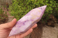 Polished Lepidolite Points x 3 From Zimbabwe