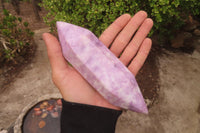 Polished Lepidolite Points x 3 From Zimbabwe