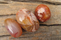 Polished Ocean Flower Agate Galet / Palm Stones x 21 From Madagascar