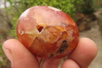 Polished Ocean Flower Agate Galet / Palm Stones x 21 From Madagascar