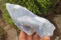 Natural Etched Blue Chalcedony Specimens x 4 From Malawi