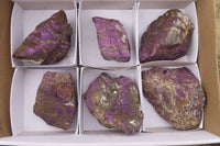 Natural Metallic Purpurite Cobbed Specimens x 6 From Erongo, Namibia