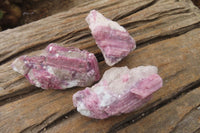 Natural Rubellite Pink Tourmaline Matrix Specimens x 12 From Namibia