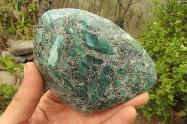 Polished Rare Emerald Mica In Matrix Standing Free Forms x 2 From Mutoko, Zimbabwe