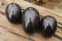 Polished Black Basalt Eggs x 6 From Madagascar