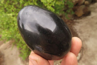 Polished Black Basalt Eggs x 6 From Madagascar