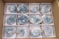 Natural Celestite Specimens x 12 From Sakoany, Madagascar