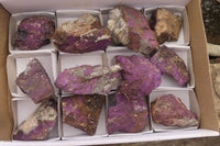 Natural Metallic Purpurite Cobbed Specimens x 12 From Erongo, Namibia