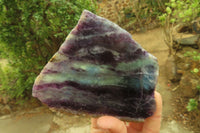 Polished Watermelon Fluorite Slices x 4 From Uis, Namibia