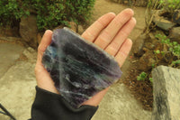 Polished Watermelon Fluorite Slices x 4 From Uis, Namibia