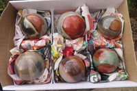 Polished Polychrome Jasper Spheres x 6 From Mahajanga, Madagascar