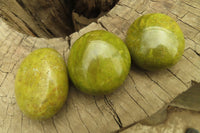 Polished Green Opal Galet / Palm Stones x 12 From Madagascar