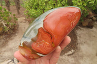 Polished Polychrome Jasper Standing Free Forms x 3 From Madagascar