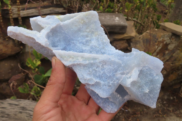 Natural Etched Blue Chalcedony Specimens x 2 From Nsanje, Malawi