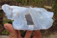 Natural Etched Blue Chalcedony Specimens x 2 From Nsanje, Malawi