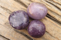 Polished Lepidolite Galet / Palm Stones x 24 From Madagascar