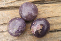 Polished Lepidolite Galet / Palm Stones x 24 From Madagascar