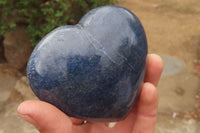 Polished Lazulite Hearts x 3 From Madagascar