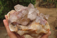 Natural Red Hematoid Quartz Clusters x 2 From Zimbabwe