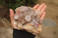 Natural Red Hematoid Quartz Clusters x 2 From Zimbabwe