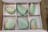 Polished Amazonite Standing Free Forms x 6 From Zimbabwe