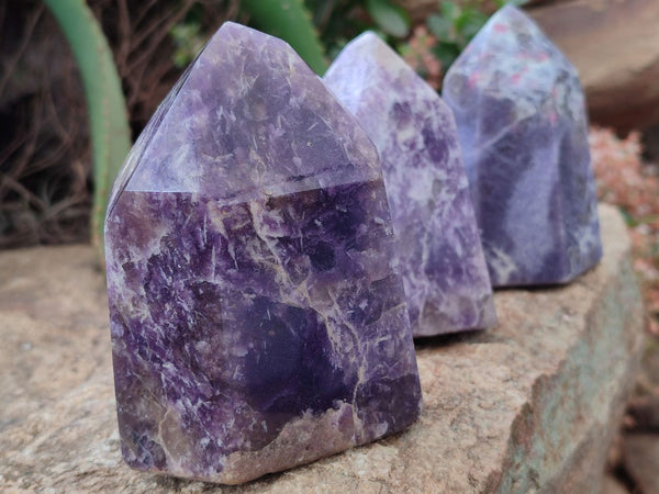 Polished Lepidolite Points x 2 From Madagascar