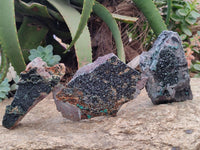 Natural Libethenite Crystals On Dolomite Matrix Specimens x 3 From Congo