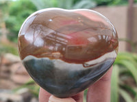 Polished Polychrome Jasper Hearts x 12 From Madagascar