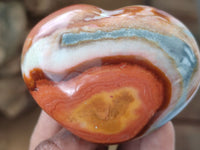 Polished Polychrome Jasper Hearts x 12 From Madagascar