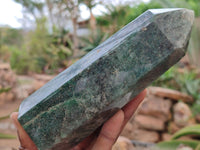 Polished Fuchsite Quartz Prisms x 3 From Madagascar