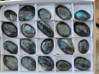 Polished Labradorite Galet / Palm Stones x 20 From Tulear, Madagascar