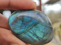 Polished Labradorite Galet / Palm Stones x 20 From Tulear, Madagascar