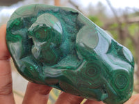 Polished Banded Malachite Free Forms x 7 From Congo